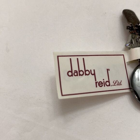 Dabby reid hematite color faux stone Leif metallic silver crystal length 12 inch - Picture 4 of 4